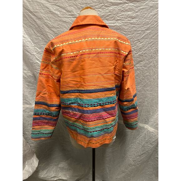 Womens COLDWATER CREEK Jacket Embroidered Ric Rac Southwest Design Size Medium - Picture 4 of 7